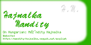 hajnalka mandity business card
